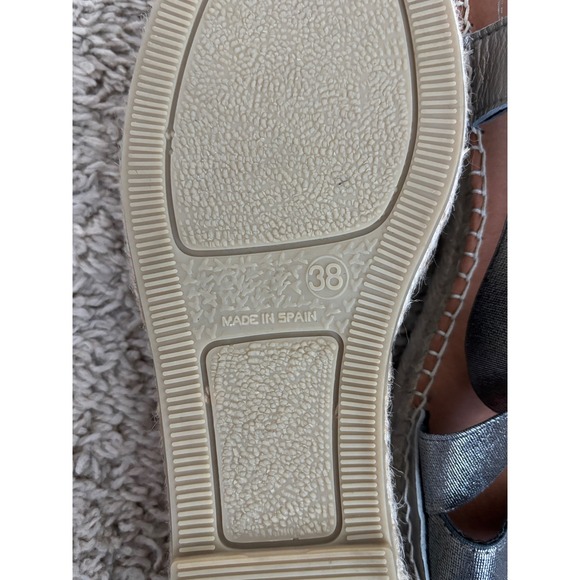 Toni Pons Orígens Espadrille Slingback Sandals Size 38 Silver MetallicCrissCross - Picture 4 of 5